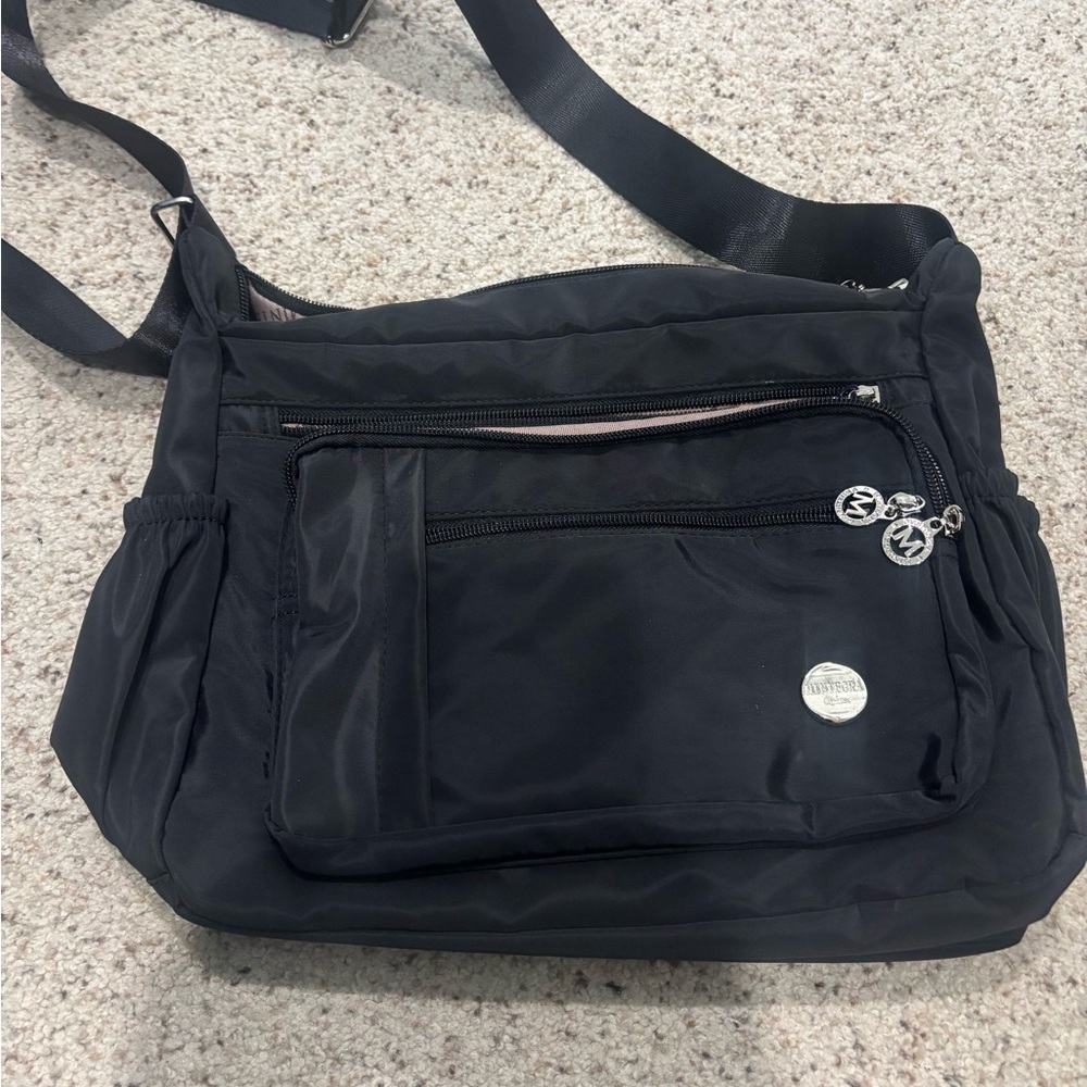Stylish Black Crossbody Bag Nylon